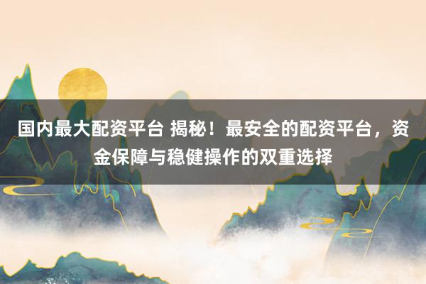 国内最大配资平台 揭秘！最安全的配资平台，资金保障与稳健操作的双重选择