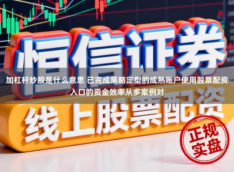 加杠杆炒股是什么意思 已完成策略定型的成熟账户使用股票配资入口的资金效率从多案例对